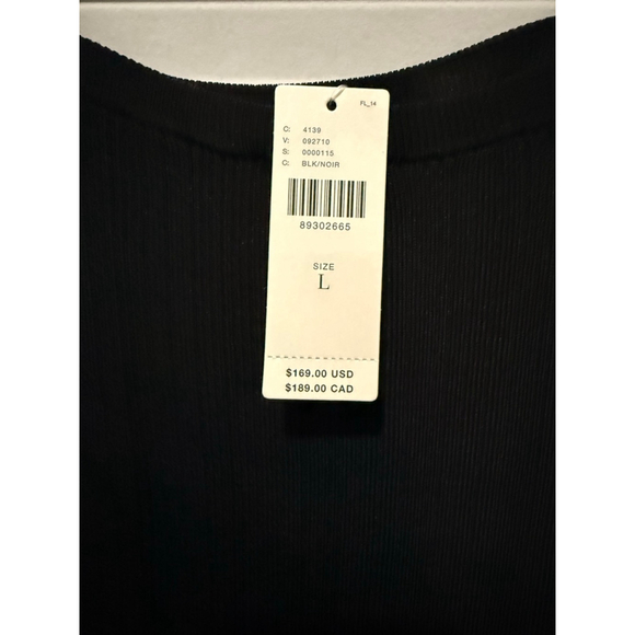 Women's GOOD AMERICAN Black Ribbed Square Neck Maxi Dress L - Picture 8 of 9